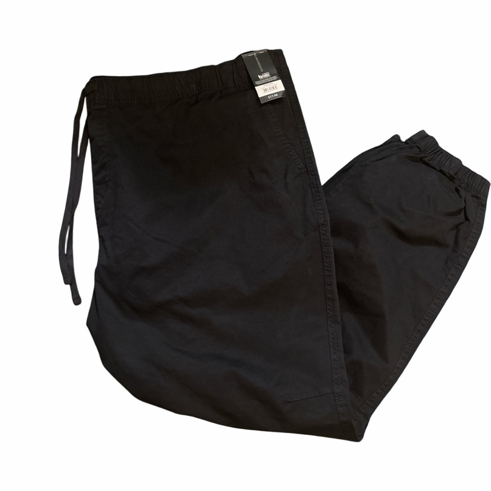 Men's Black Drawstring Jogger Pants